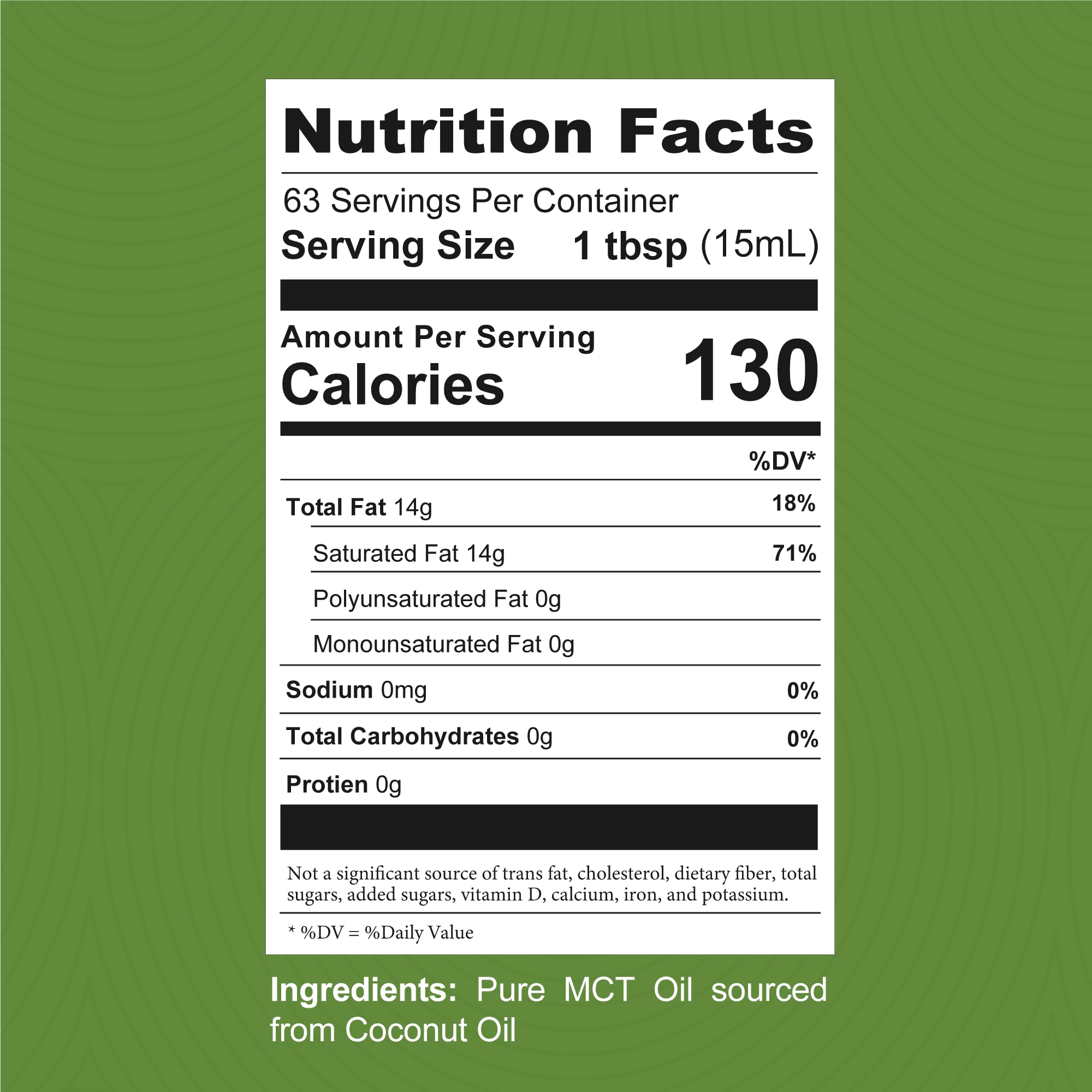 Composition acides C8 et C10 dans l’huile MCT Left Coast Performance.