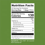 Composition acides C8 et C10 dans l’huile MCT Left Coast Performance.