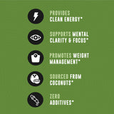 Option végane: huile MCT Left Coast Performance adaptée au régime végétal.