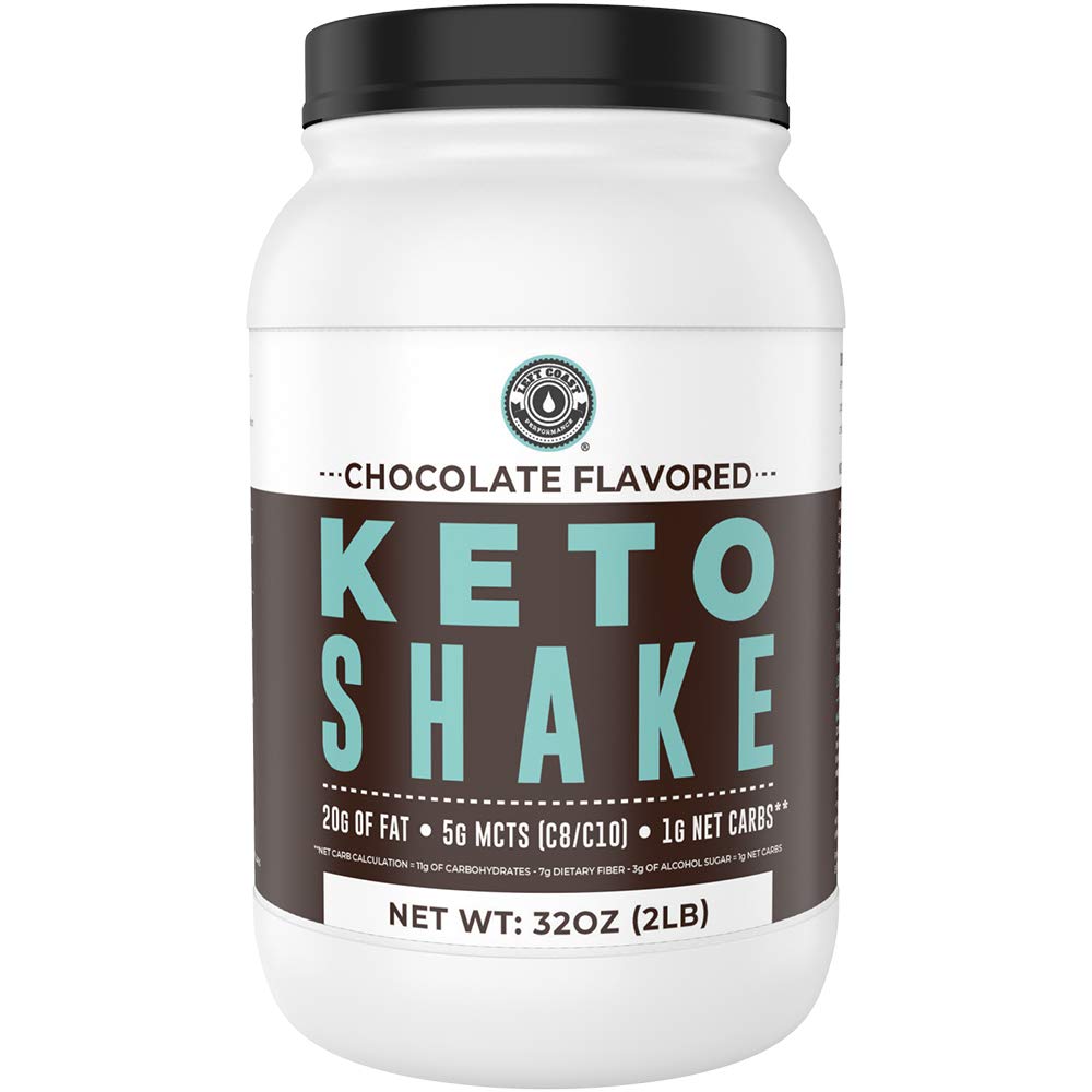 Left Coast Performance Keto Shake Chocolat, bouteille prête à boire, parfait pour un petit-déjeuner rapide.