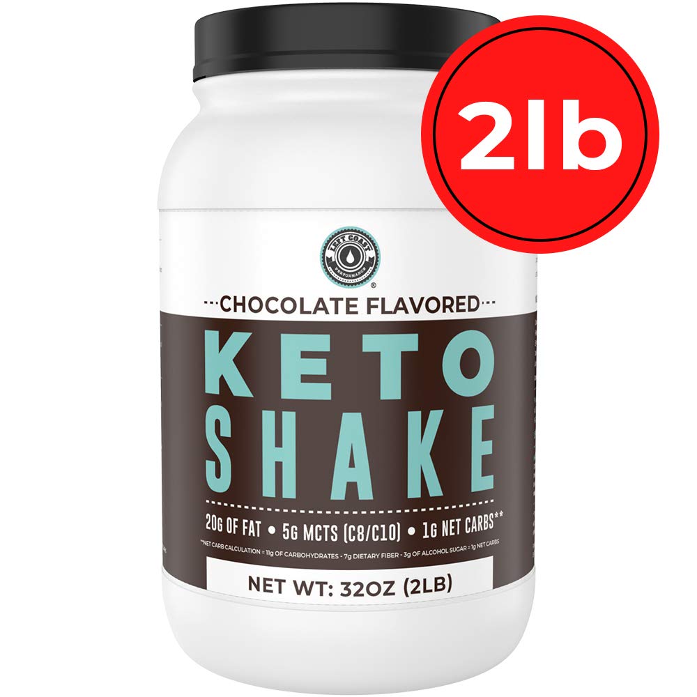 Left Coast Performance Keto Shake Chocolat, cuillère-dose incluse, mesure précise pour des portions constantes.