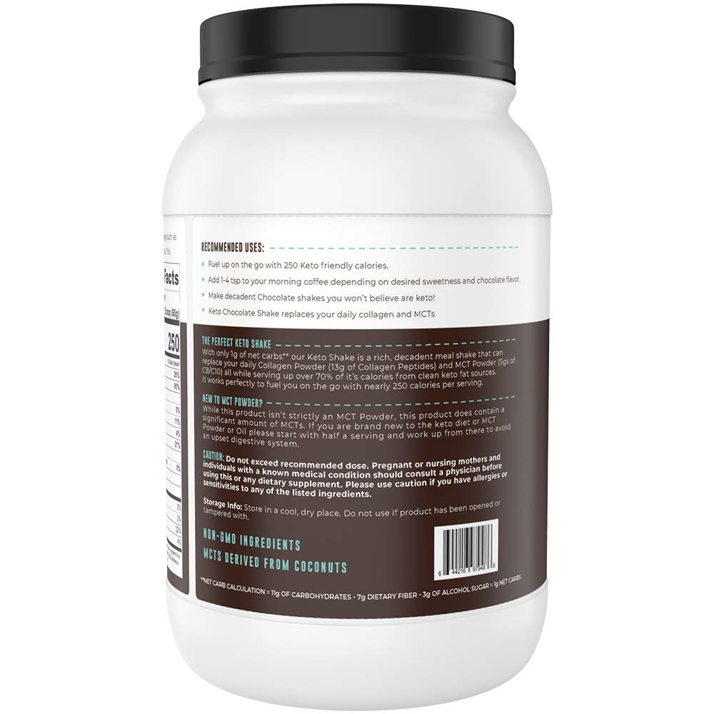 Left Coast Performance Keto Shake Chocolat, portion prête à consommer après l’effort.