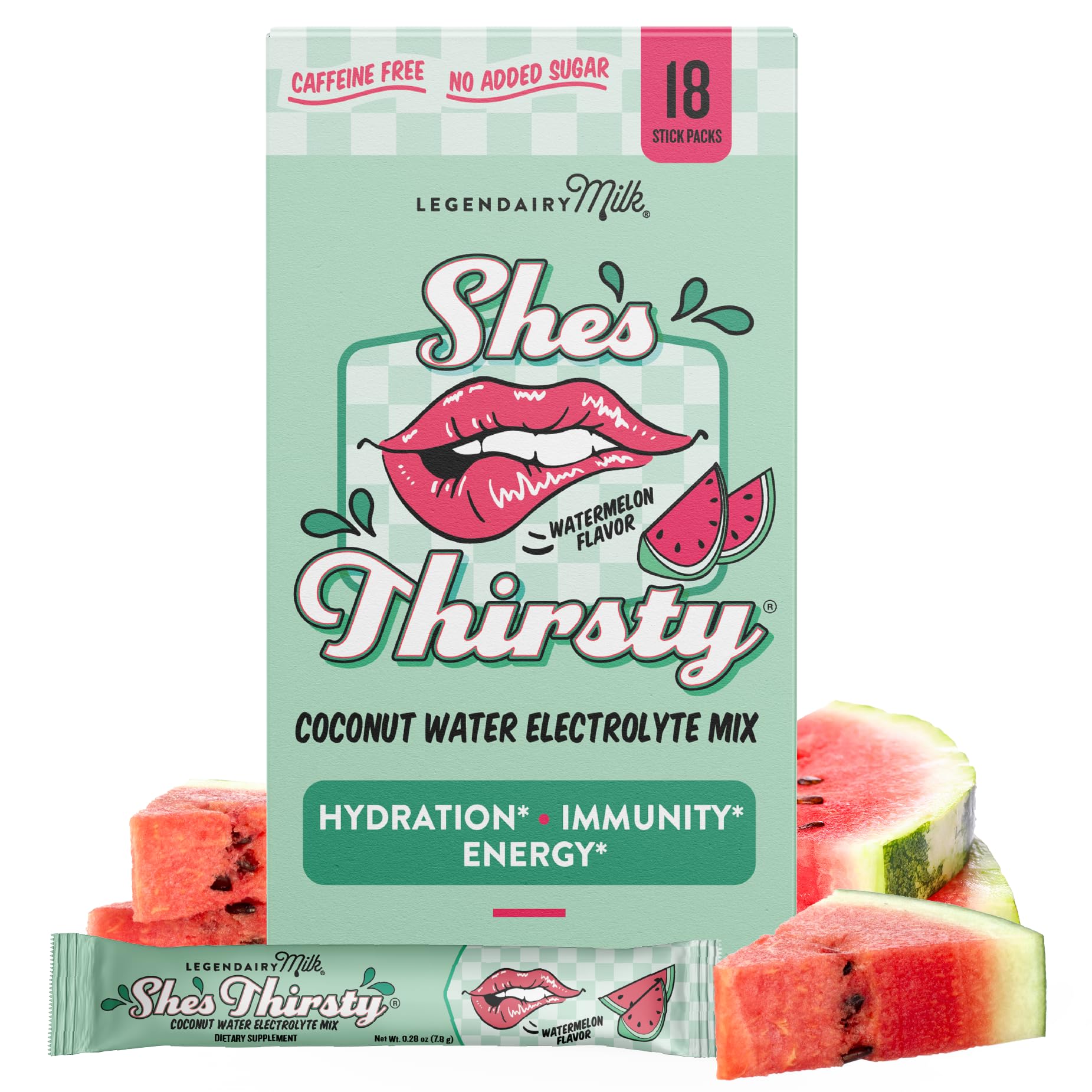 Legendairy Milk She’s Thirsty – emballage pratique des sachets pastèque pour une hydratation rapide
