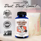 Gélules Legendairy Milk Lécithine Tournesol 1200 mg prêtes à l emploi.