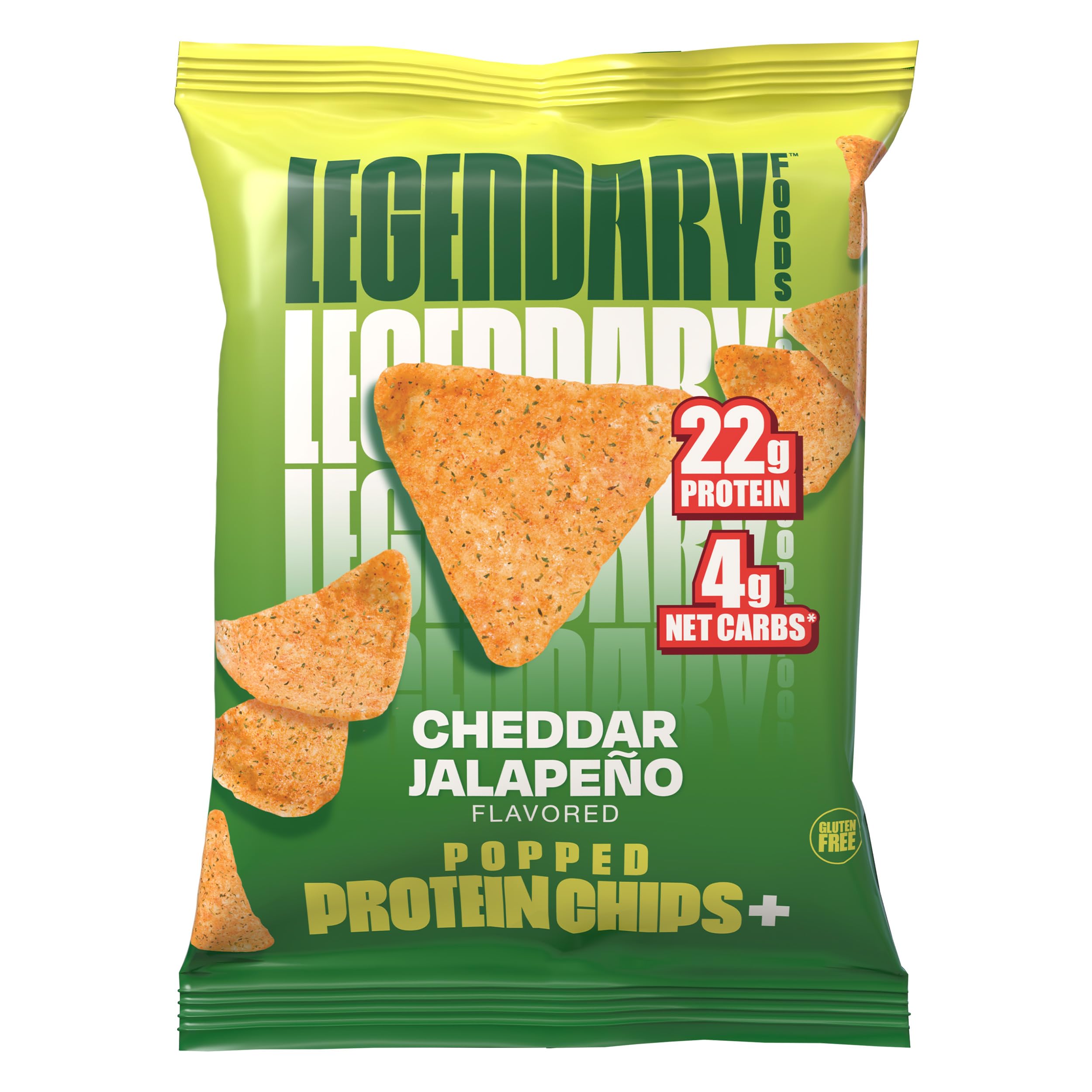 Chips cheddar piment jalapeño Legendary Foods, parfait avec un dip ou en snack protéiné.