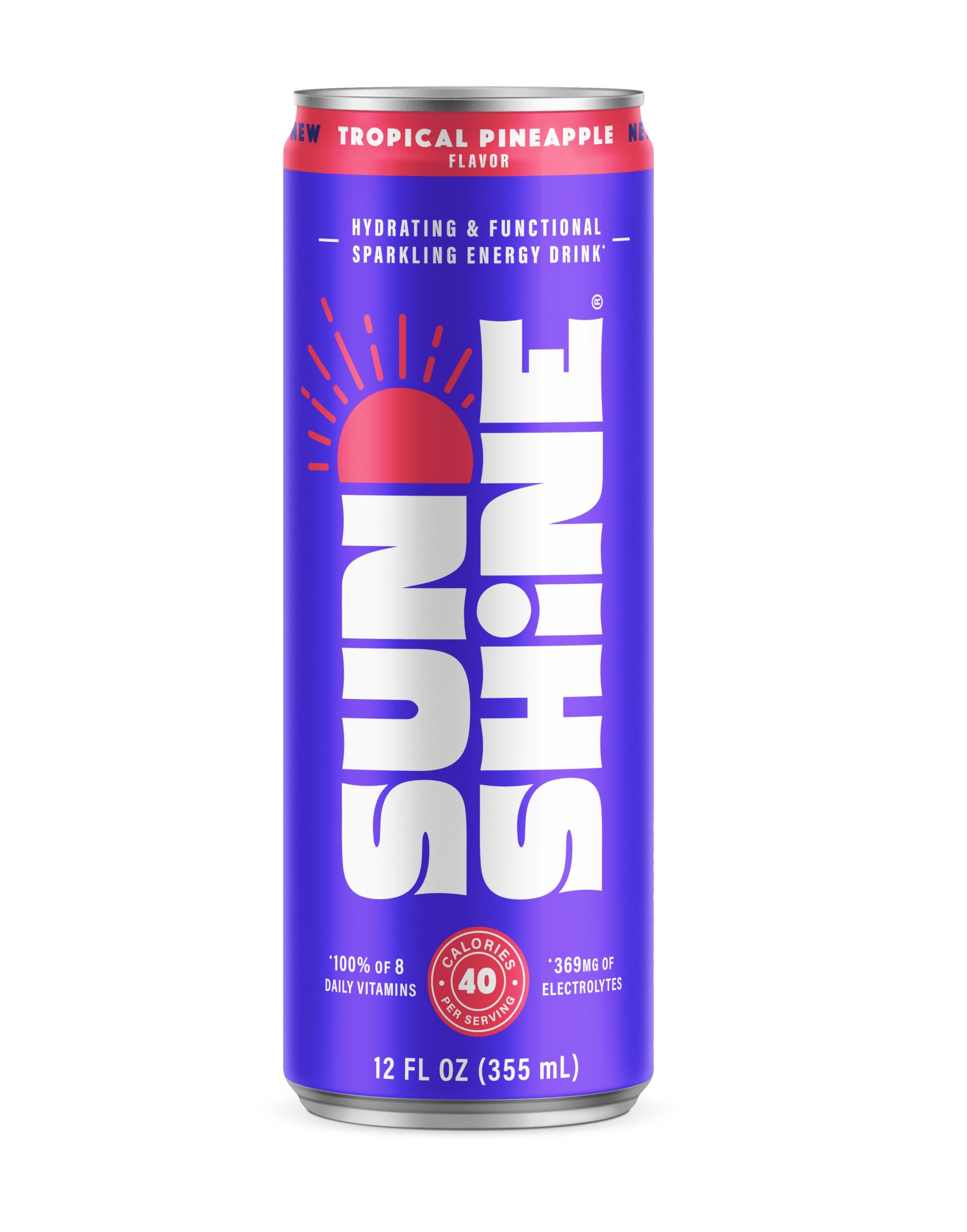 Legendary Sunshine, gros plan sur les vitamines essentielles et l'emballage pratique.
