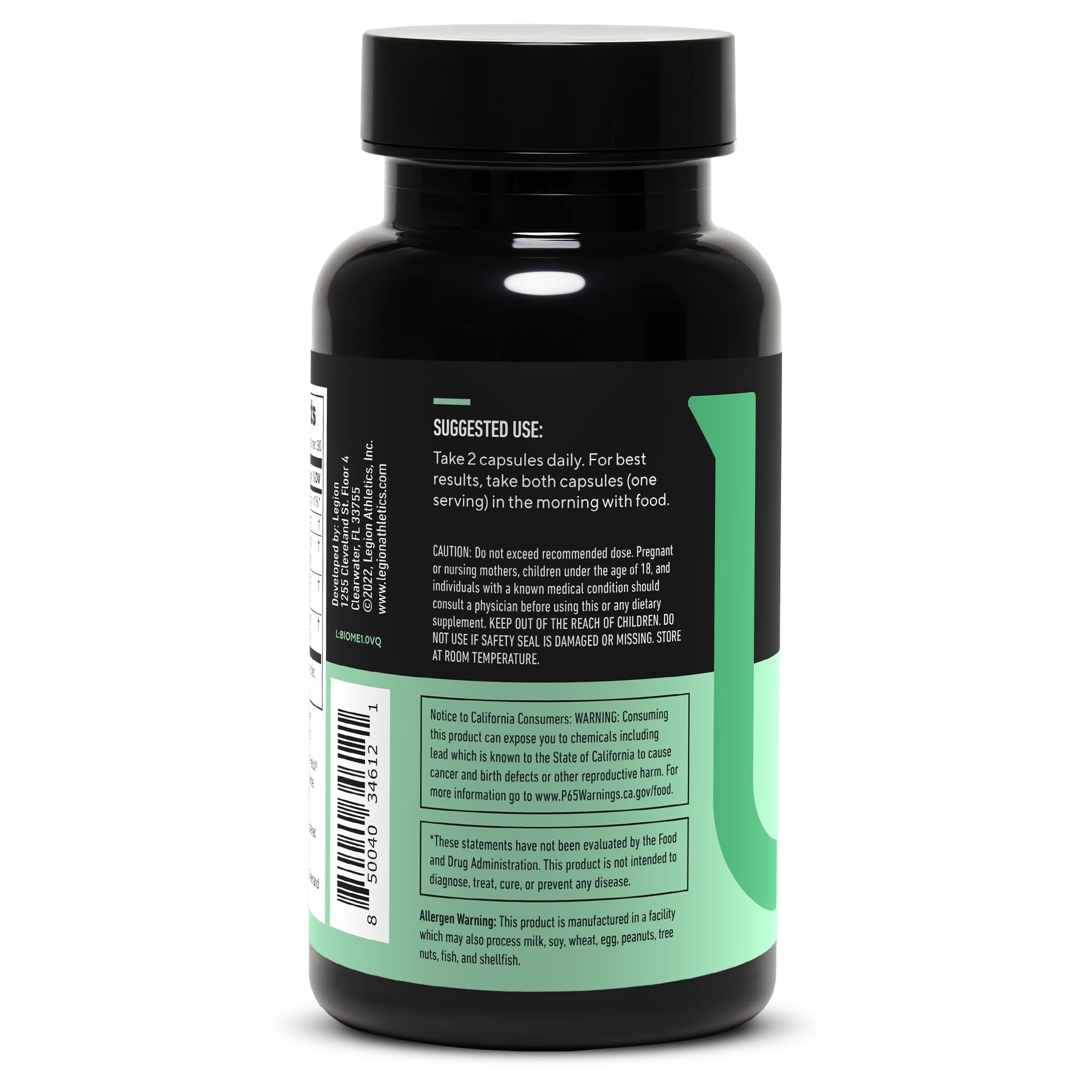 LEGION Biome Probiotic – Ingrédients naturels et transparence des composants.