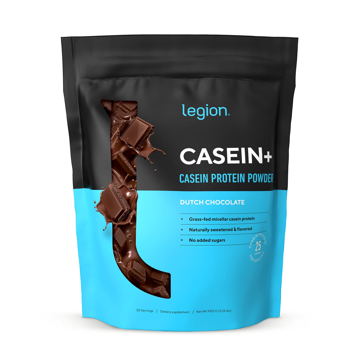 LEGION Casein emballage ouvert: source lente pour récupération nocturne potentielle.
