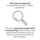 Préparation dans un verre LEGION Clear Whey+ boisson claire et fruitée.