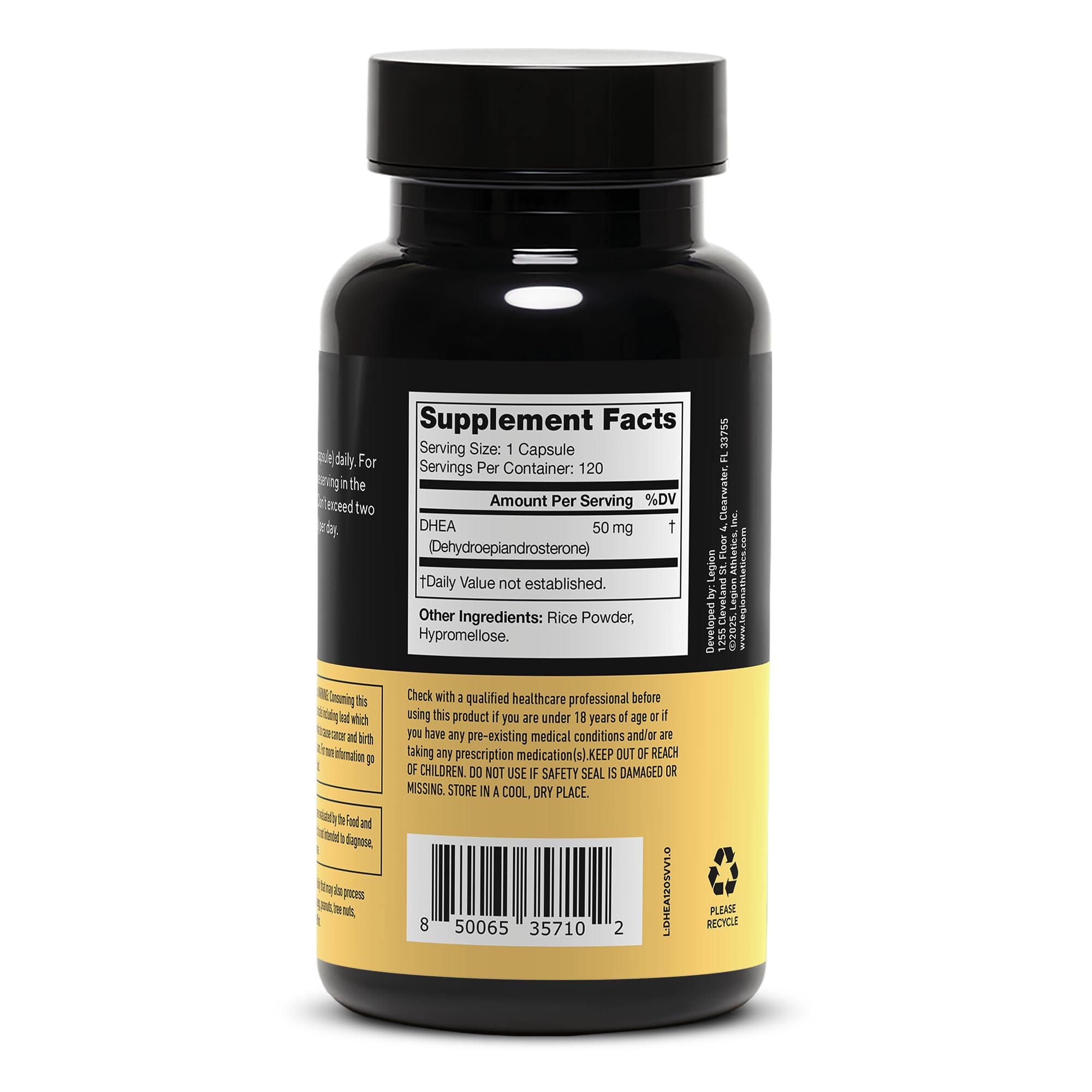 LEGION DHEA 50 mg – Étui mis en avant, soutien possible des os et du système immunitaire.