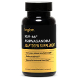 LEGION KSM-66 Ashwagandha extrait – bouteille visible, soutien potentiel humeur et sommeil.