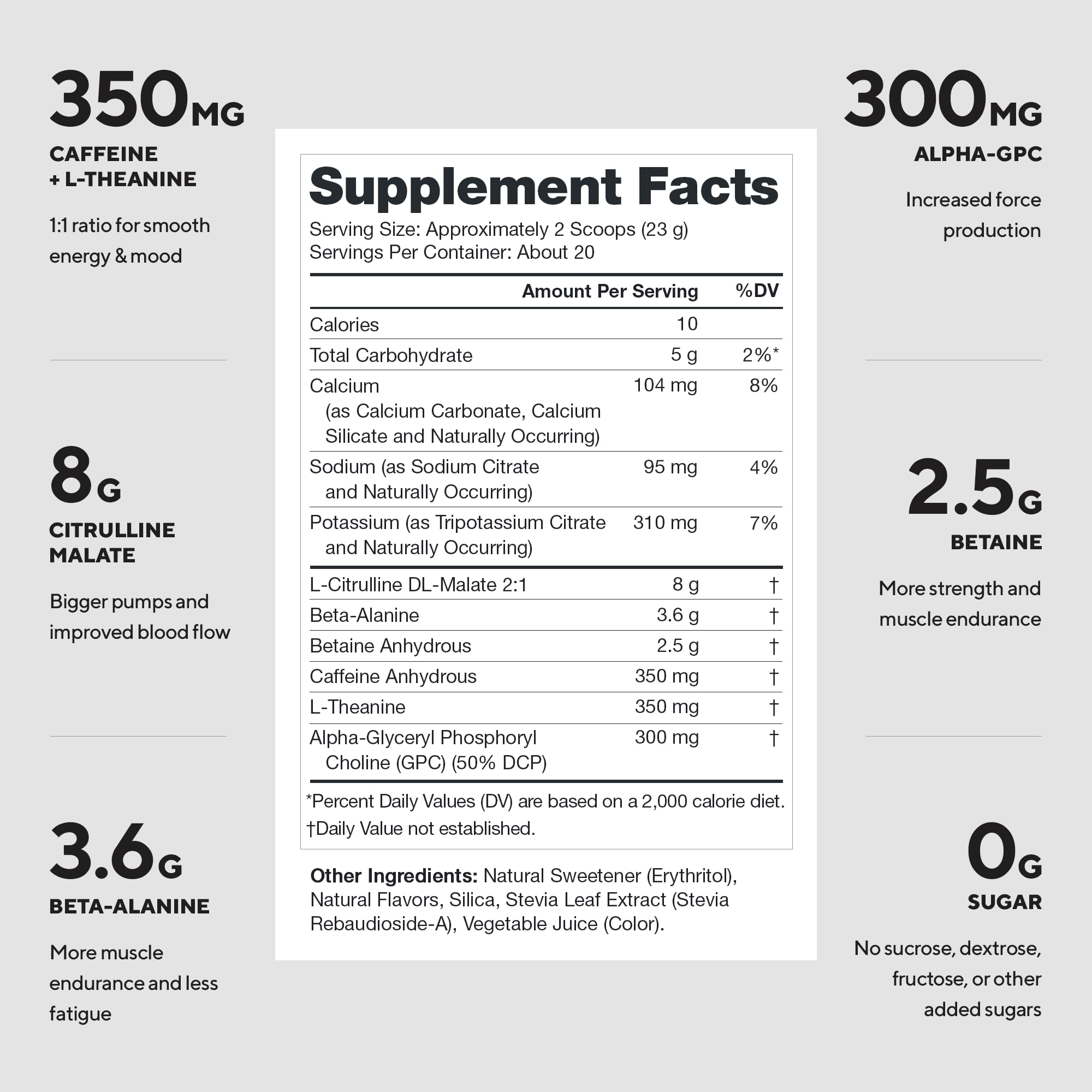 LEGION Pulse cuillère-dose, dosage précis pour énergie et concentration.
