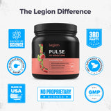 LEGION Pulse Pre Workout, boisson Fraise Kiwi, goût naturel et énergie prête pour l'entraînement.