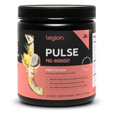 Pulse Pre Workout LEGION en boîte présentoir, énergie durable avant l’entraînement.