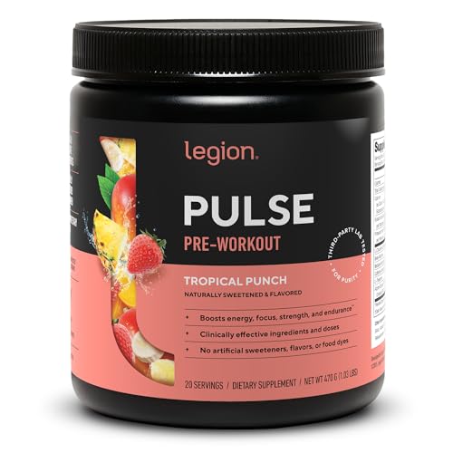 Pulse LEGION dans une bouteille sur plan de travail, énergie prête pour l entraînement.