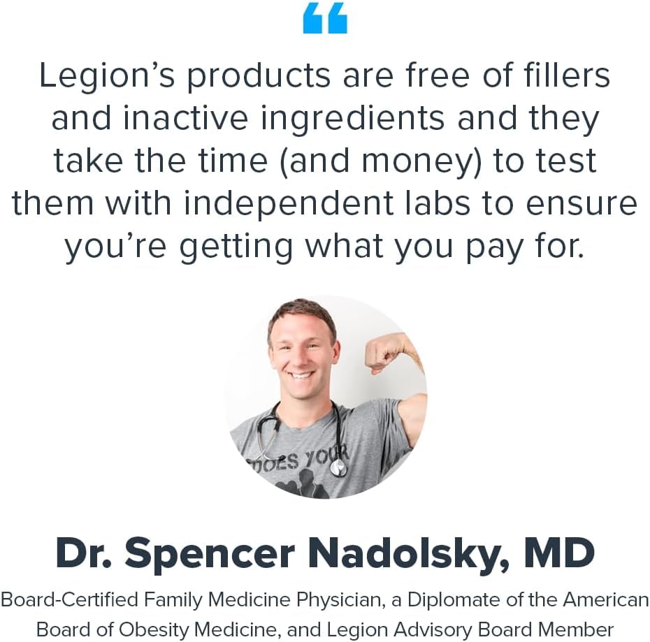 LEGION Recharge - laboratoire indépendant garantissant pureté et absence de contaminants.