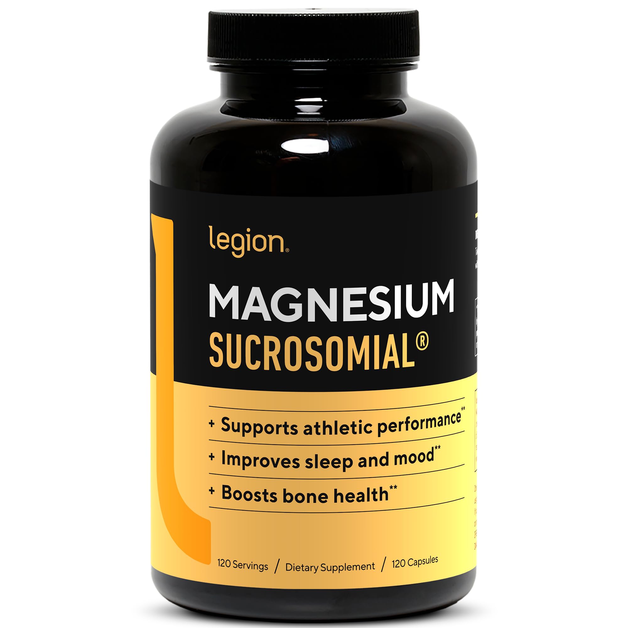 Legion Sucrosomial Magnésium, bouteille visible, utilisation quotidienne facile et pratique.