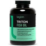 LEGION Triton, bouteille de capsules d'huile de poisson, soutien potentiel des articulations.