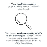 LEGION Triumph – étiquette transparente montrant la composition et absence d’additifs