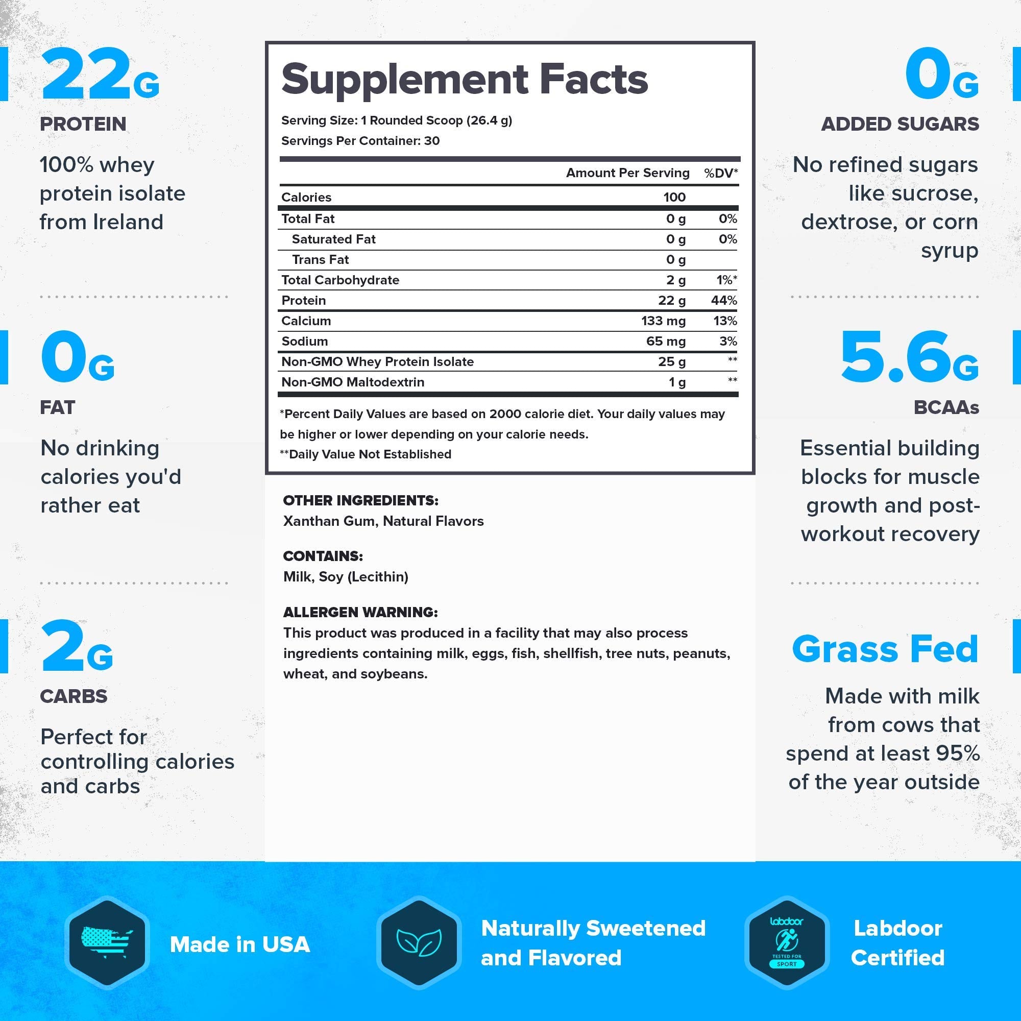 Legion Whey+ isolate sans lactose et sans sucre ajouté