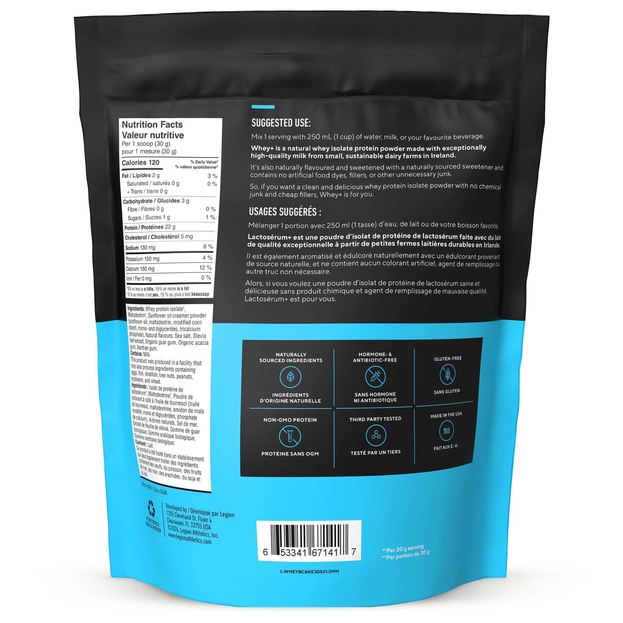 LEGION Whey+ Isolat, dose de 22 g de protéine, idéale après l’entraînement.