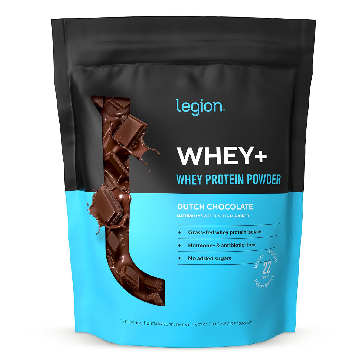 LEGION Whey+ isolat chocolat poudre — shake gourmand et facile à digérer