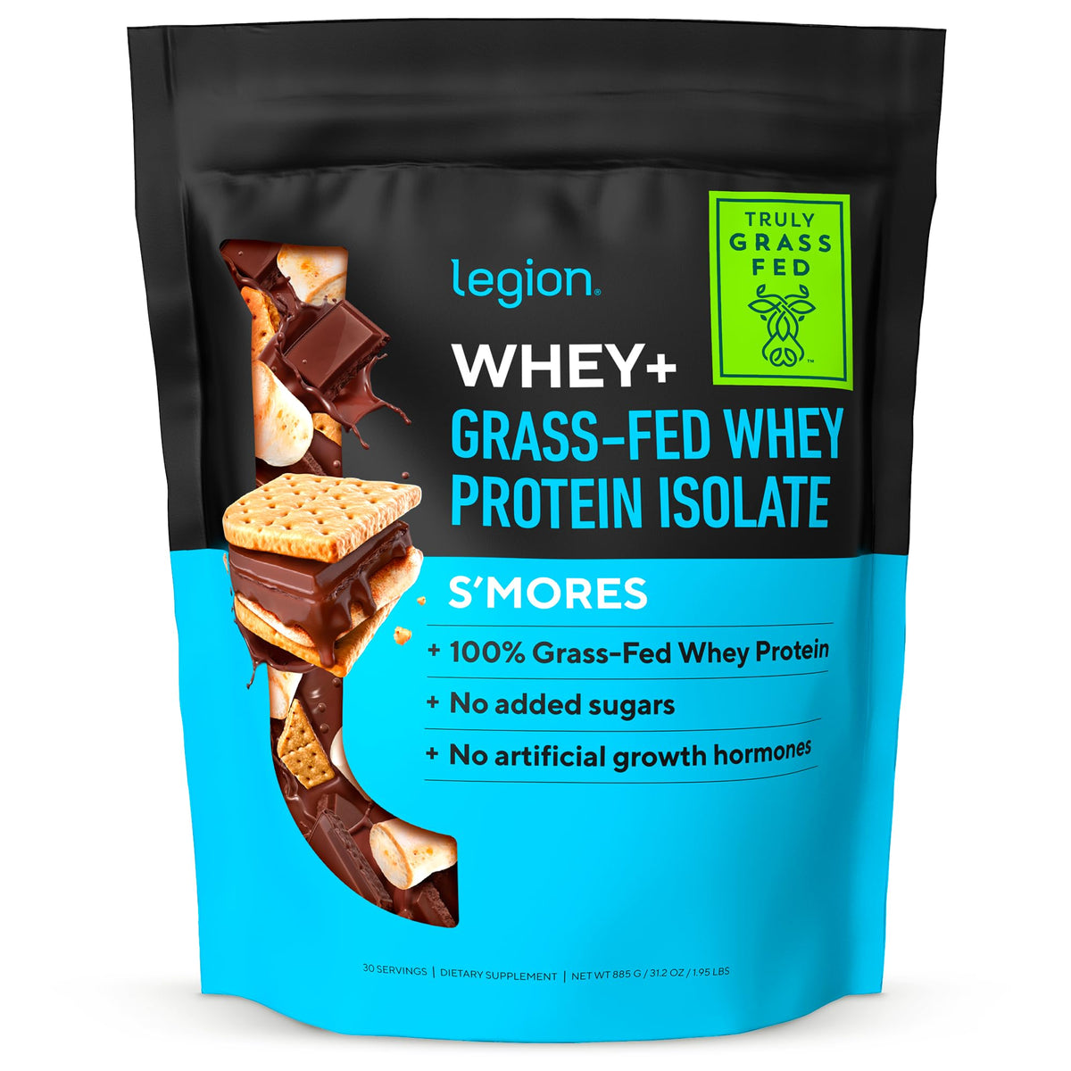 LEGION Whey+ Smores Bouteille — goût riche après l'entraînement.