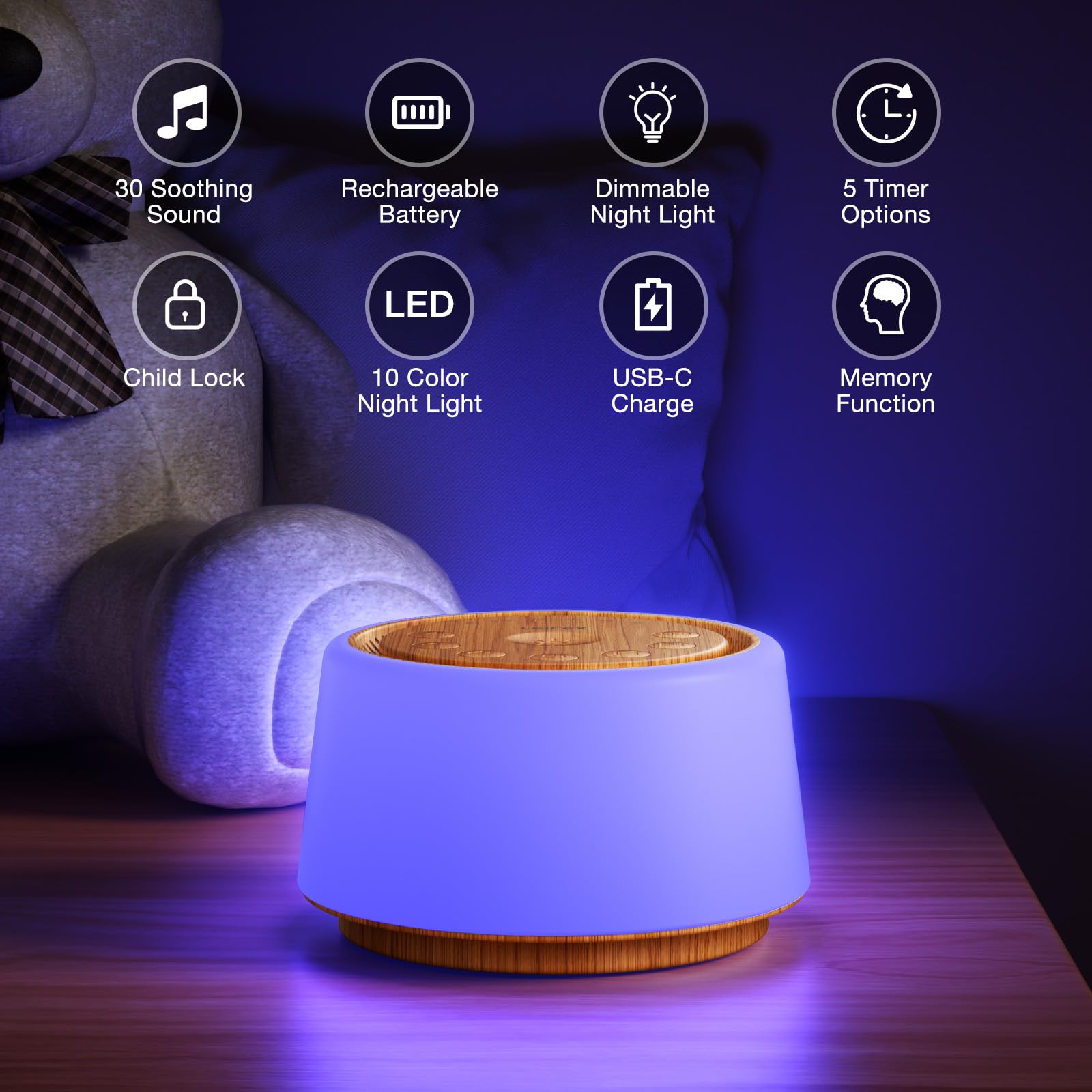 Lampe nuit Leicex à 10 couleurs pour créer une ambiance relaxante.