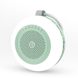 Machine sonore portable LEICEX en vert menthe pour faciliter le sommeil en déplacement.