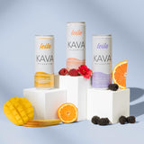 LEILO Kava pétillante Mandarine Mangue, pause conviviale et rafraîchissante.