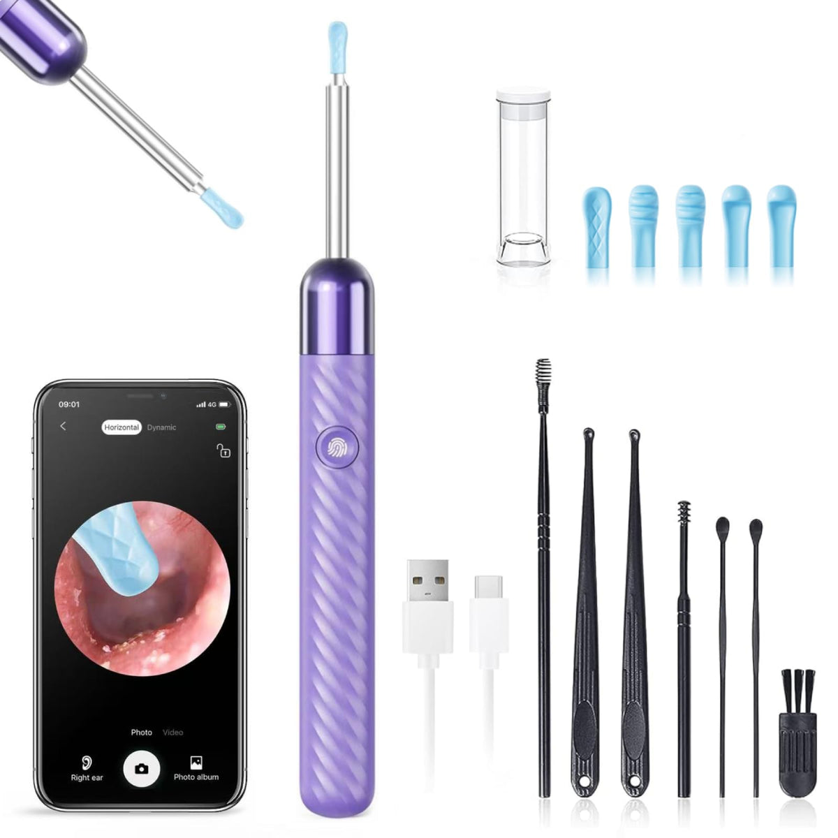 LEIPUT oreille caméra 1080p: vue nette pour inspection précise.