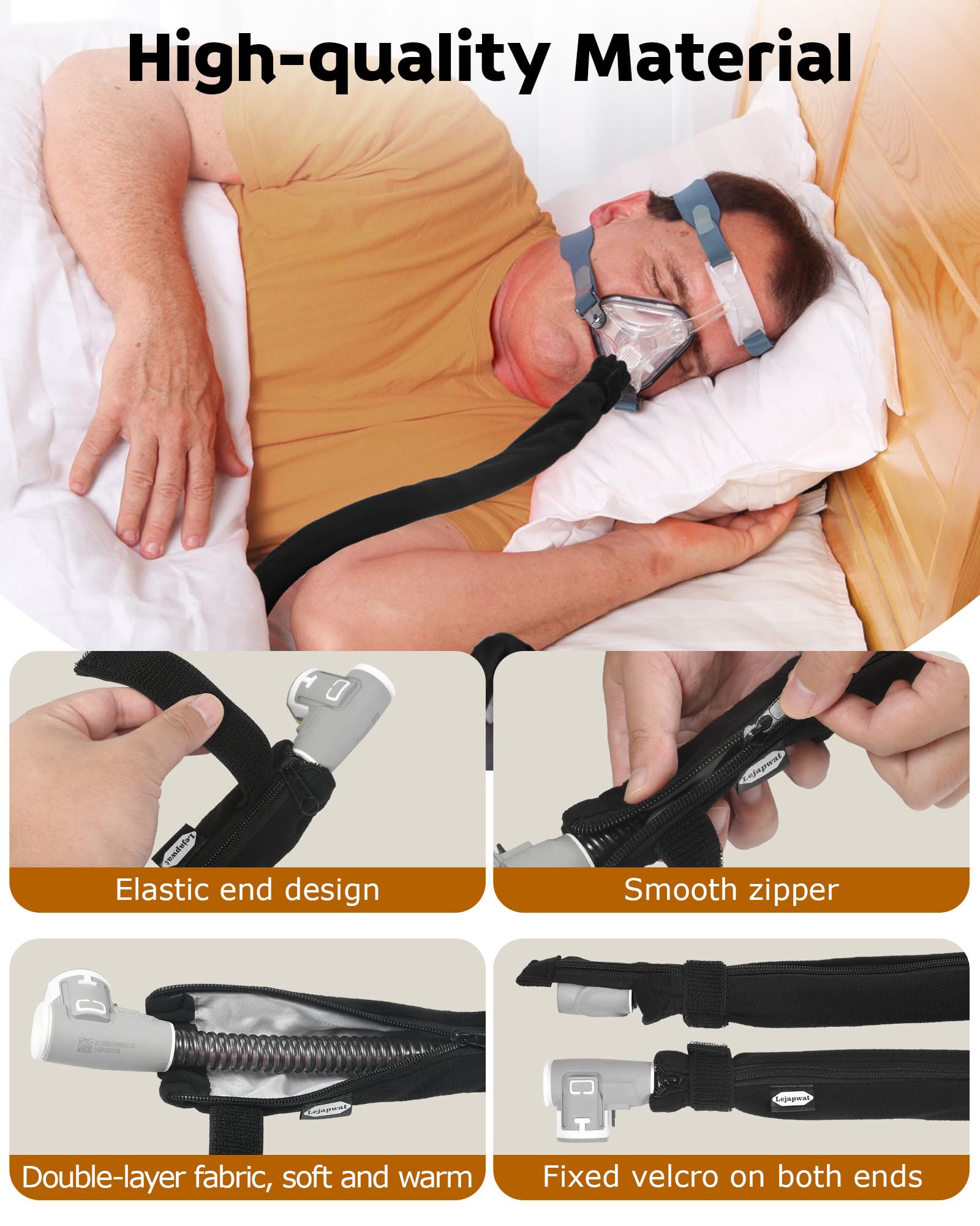 Lejapwat tuyau CPAP chauffé 6-5 pieds, réduction du bruit.