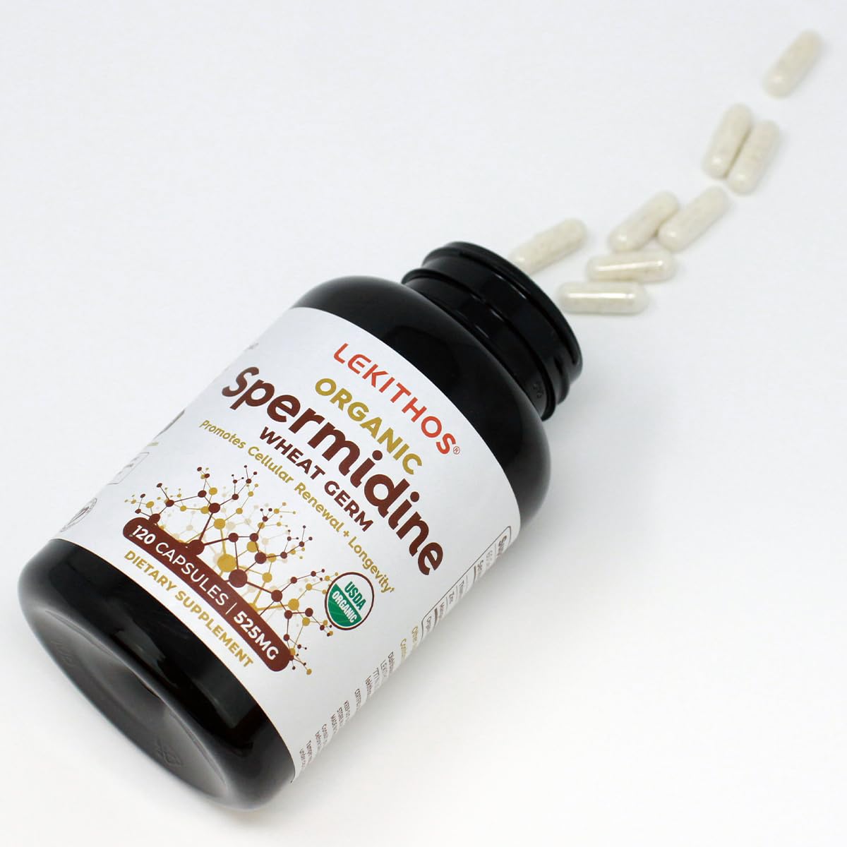 Lekithos Spermidine – dosage de 1050 mg par portion, plan quotidien simple.