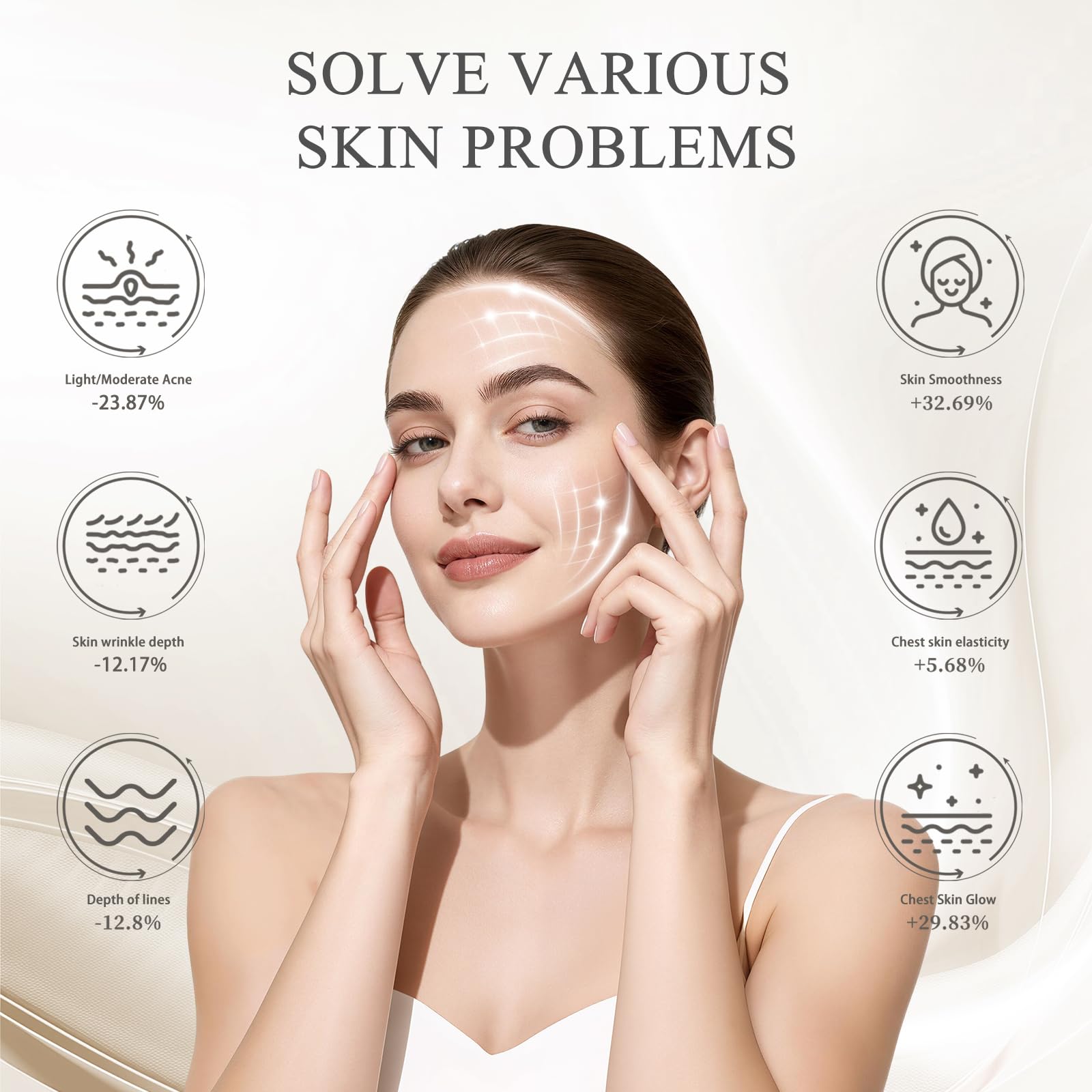 LEKKSA masque rechargeable, sans fil pour séances pratiques à domicile