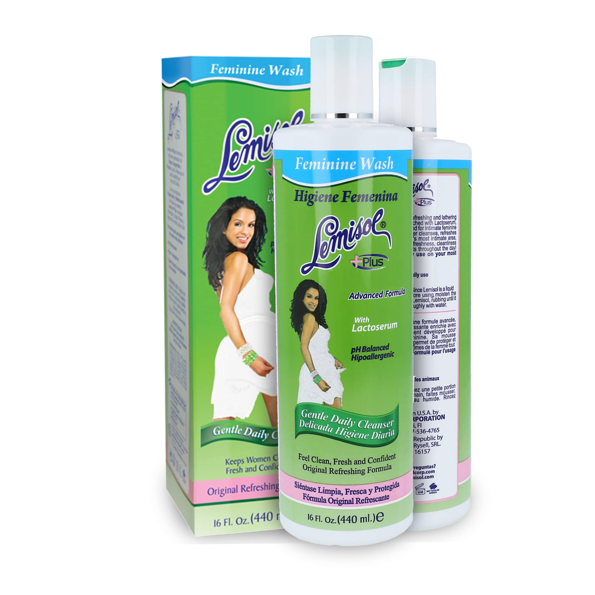 Lemisol lavage féminin, bouteille 473 ml, nettoie en douceur et équilibre le pH.