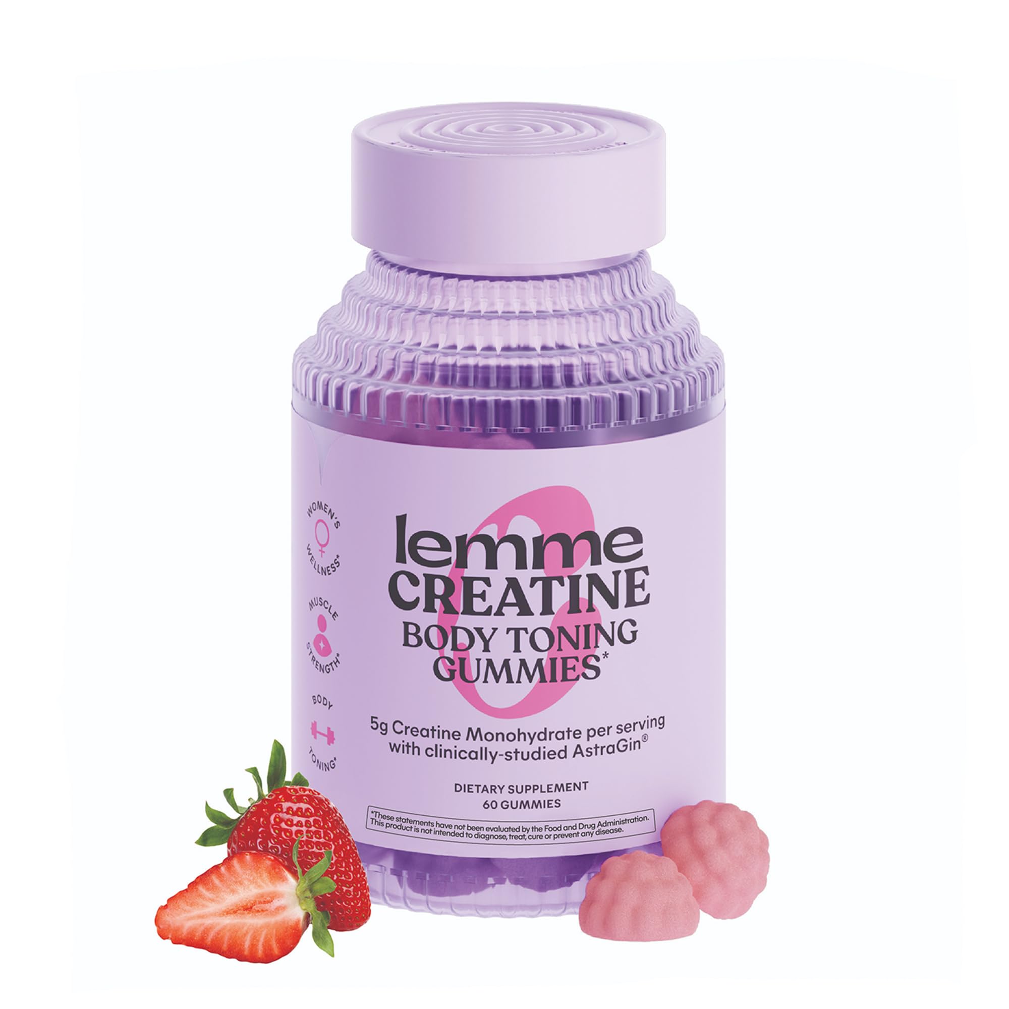 Lemme Creatine Monohydrate Gummies – bouteille visible, soutien potentiel à la masse maigre et récupération.