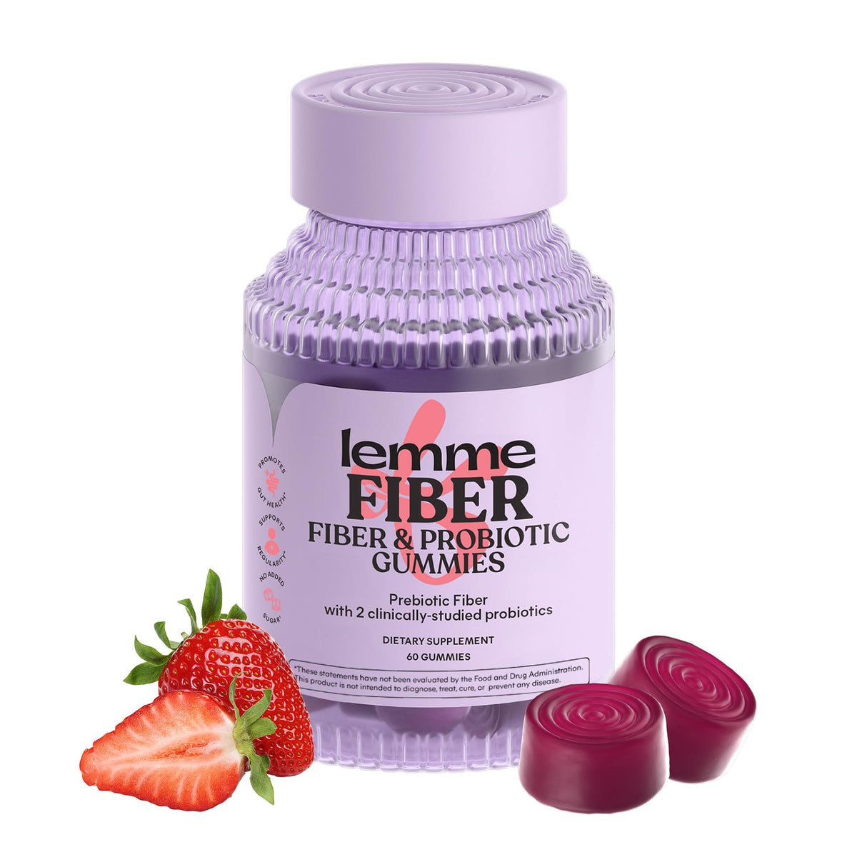 Gommes Lemme Fiber et Probiotiques, boîte pratique pour votre routine digestive.