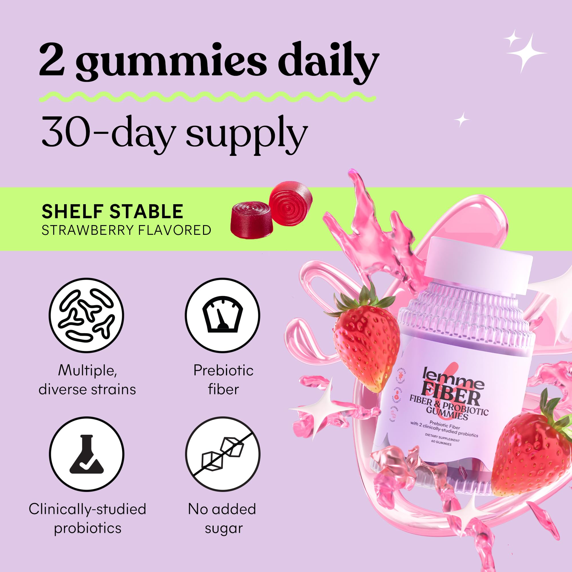 Probiotiques cliniquement étudiés dans les gommes Lemme pour une digestion équilibrée.