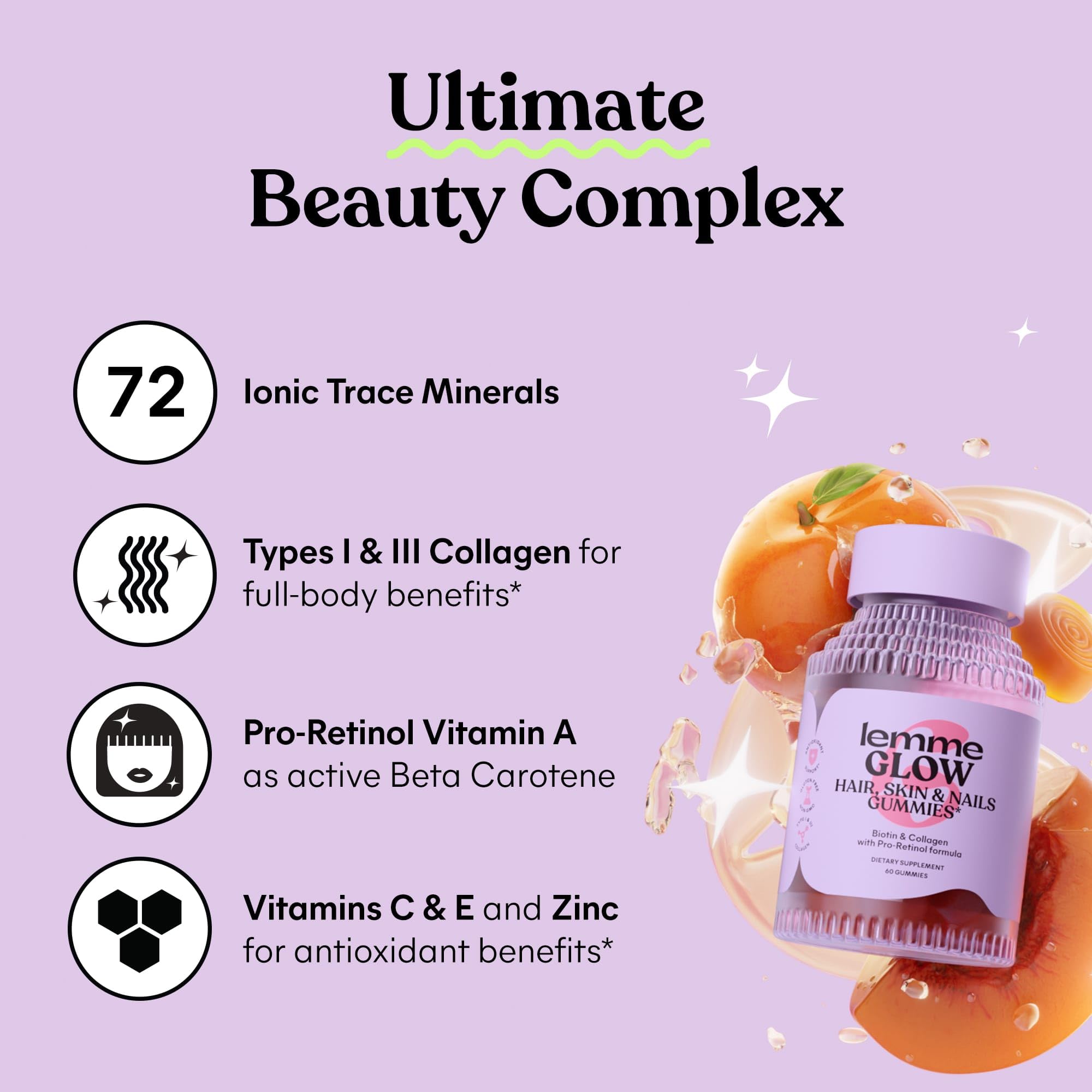 Étiquette Lemme Glow, valeurs nutritionnelles claires pour un choix éclairé.