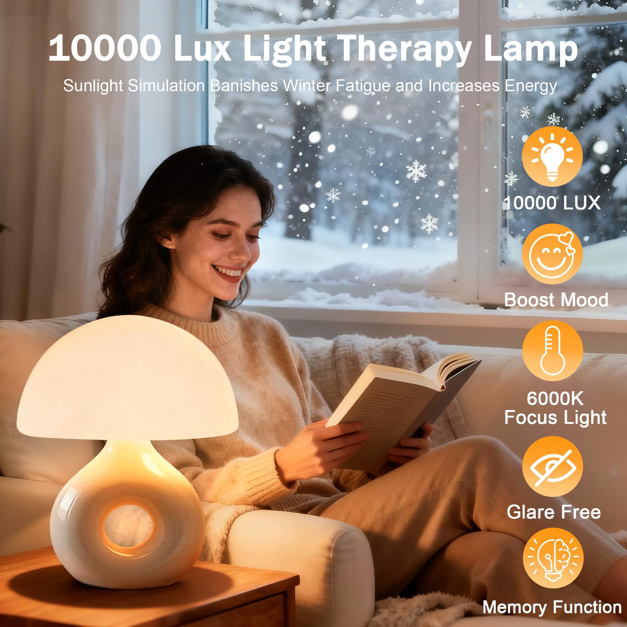 Lampe LemSen champignon base en céramique et verre soufflé.