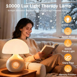 Lampe LemSen champignon base en céramique et verre soufflé.