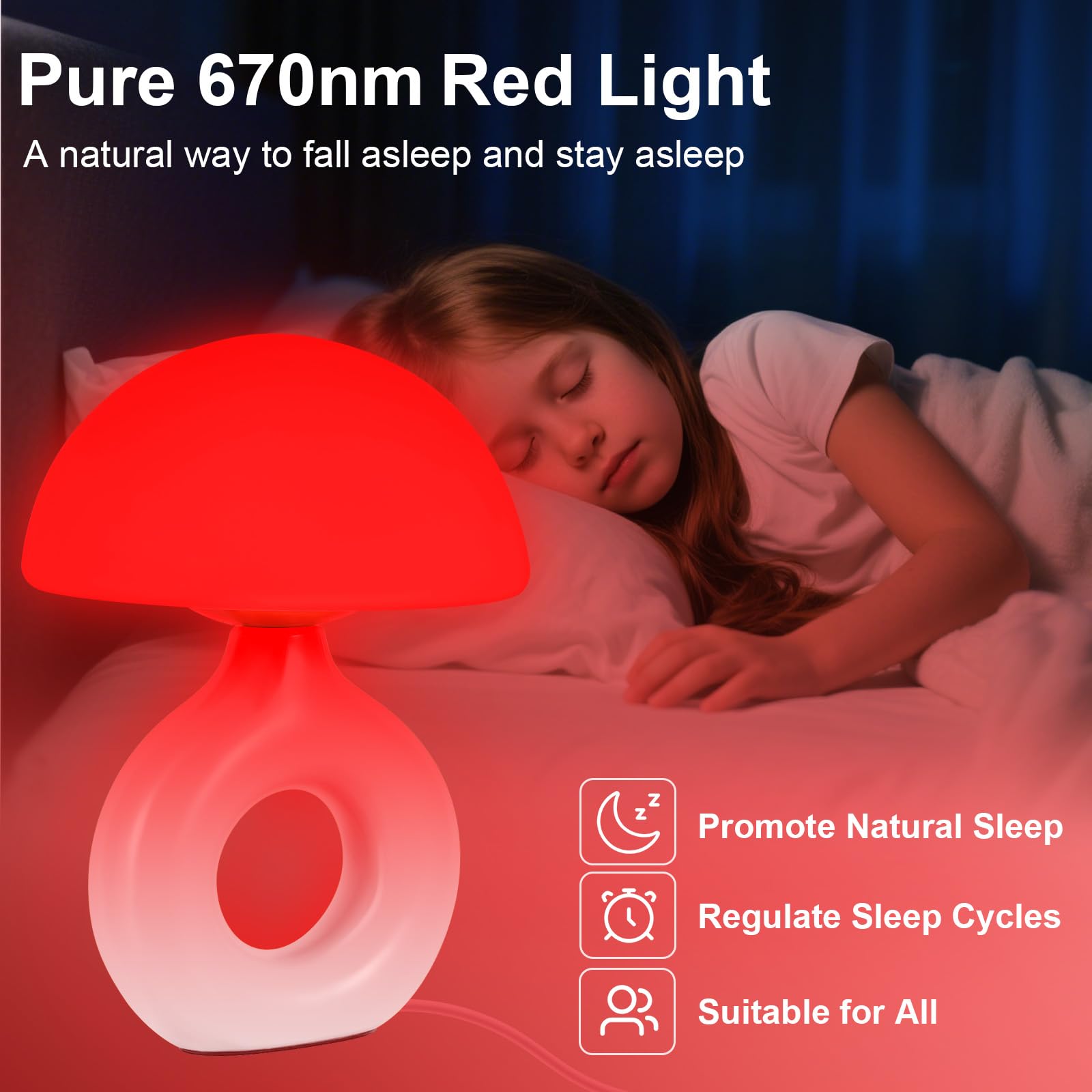 LemSen lampe champignon contrôle tactile pour ajuster l’ambiance