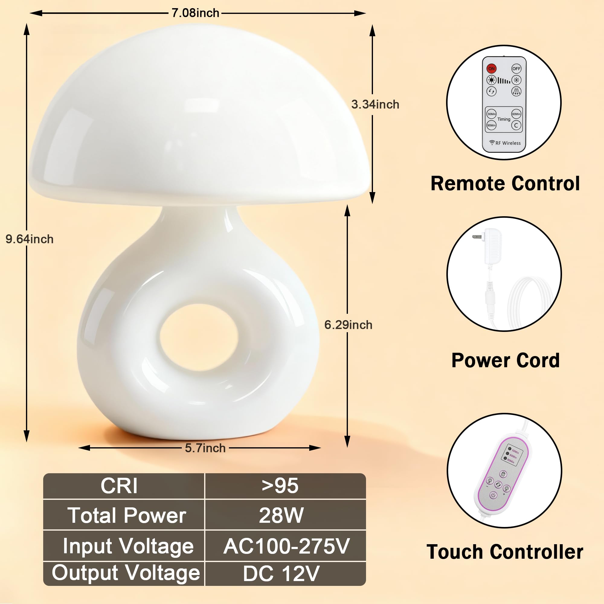 Lampe LemSen champignon 10000 lux pour énergie diurne.
