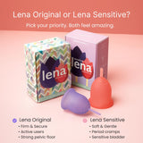 LENA Sensitive Cup hypoallergénique et sans BPA pour la peau.