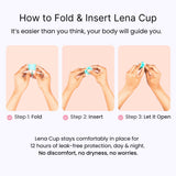 LENA Sensitive Cup réutilisable pour des années, impact écologique réduit.