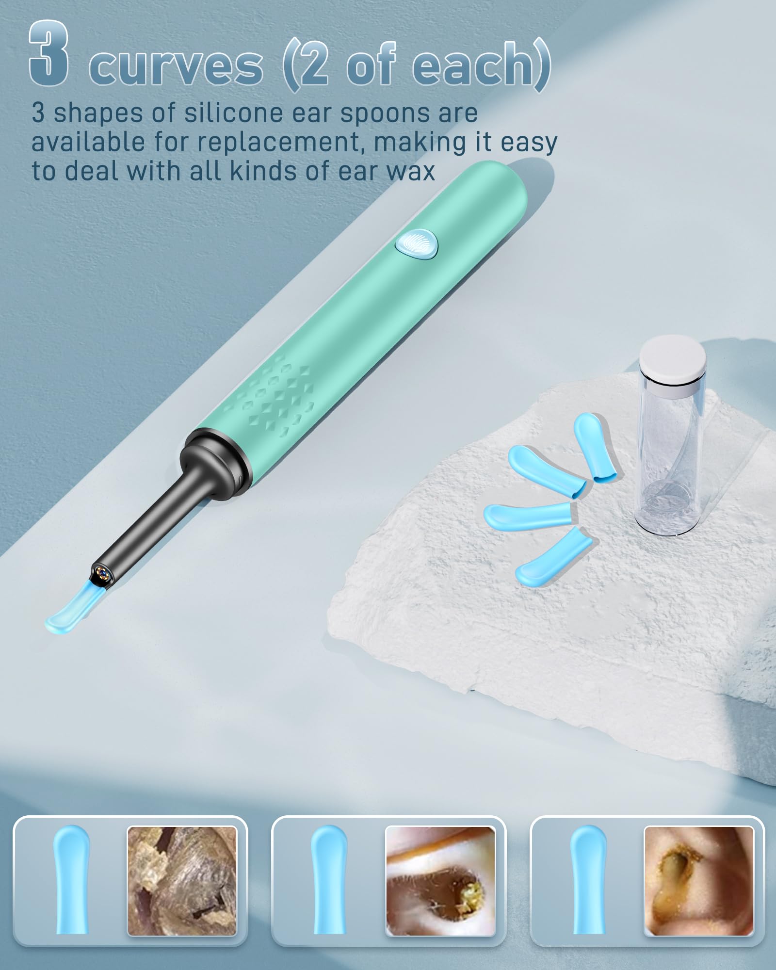 LENGIN Kit d’outils en silicone pour l’oreille, nettoyage précis.