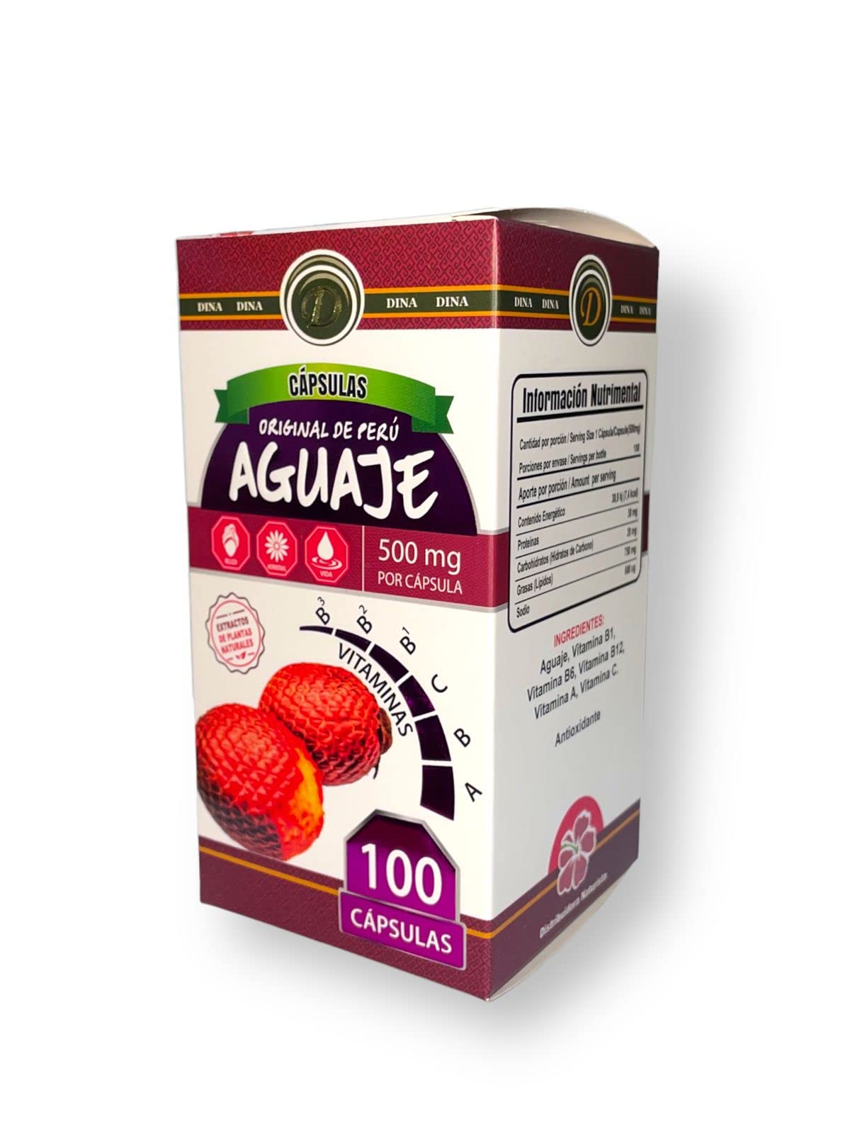 Lenico Aguaje del Peru – bouteille 100 capsules, soutien quotidien naturel.