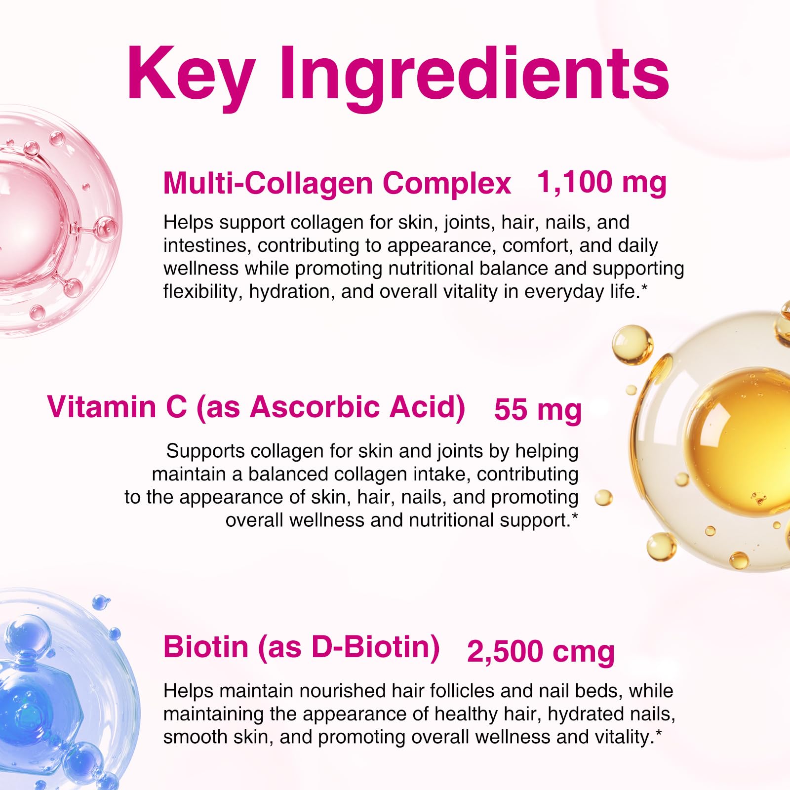 Lenm Multi Collagen : biotine, vitamine C et hyaluronique pour l'hydratation.