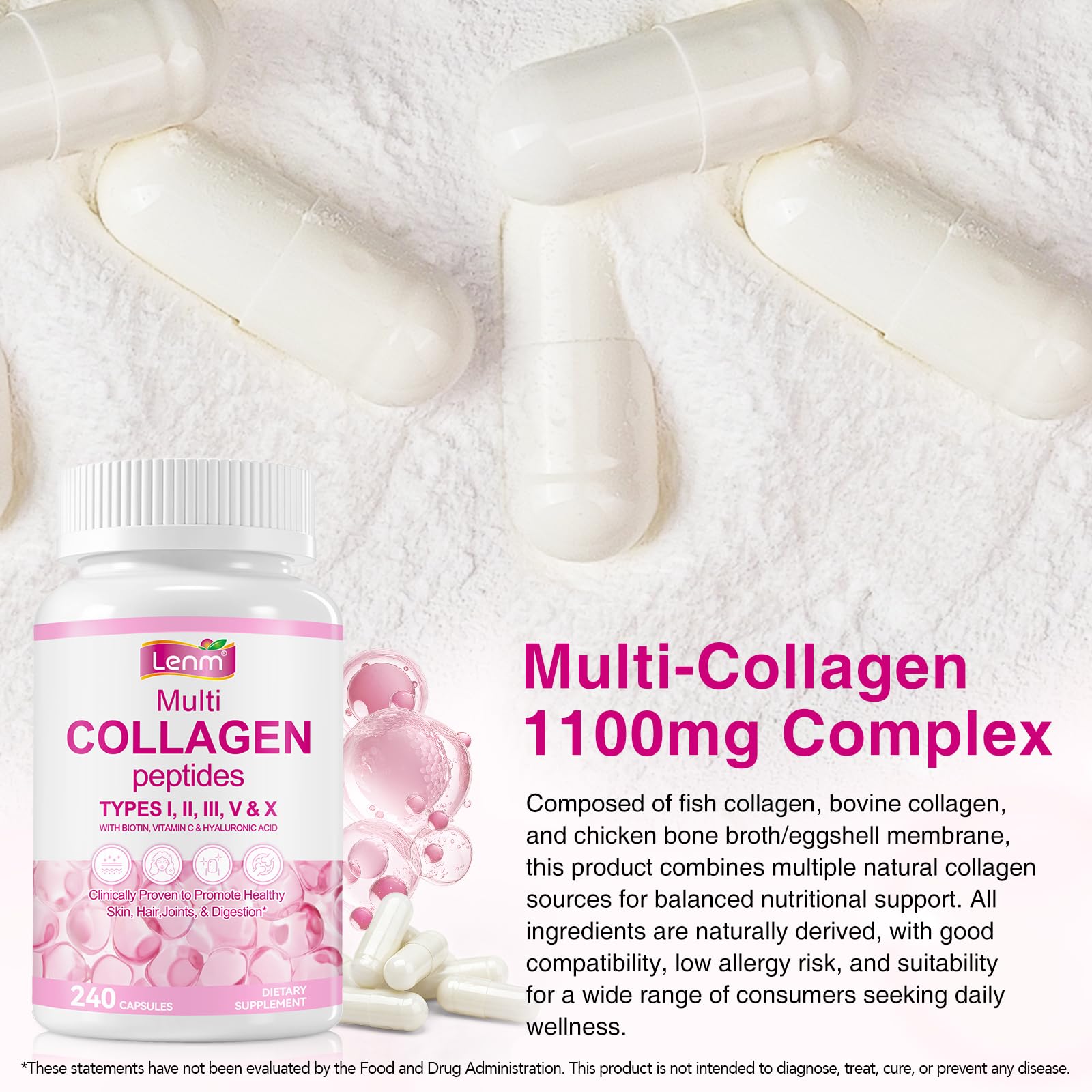 Lenm Multi Collagen : soutien quotidien des articulations et du bien-être.
