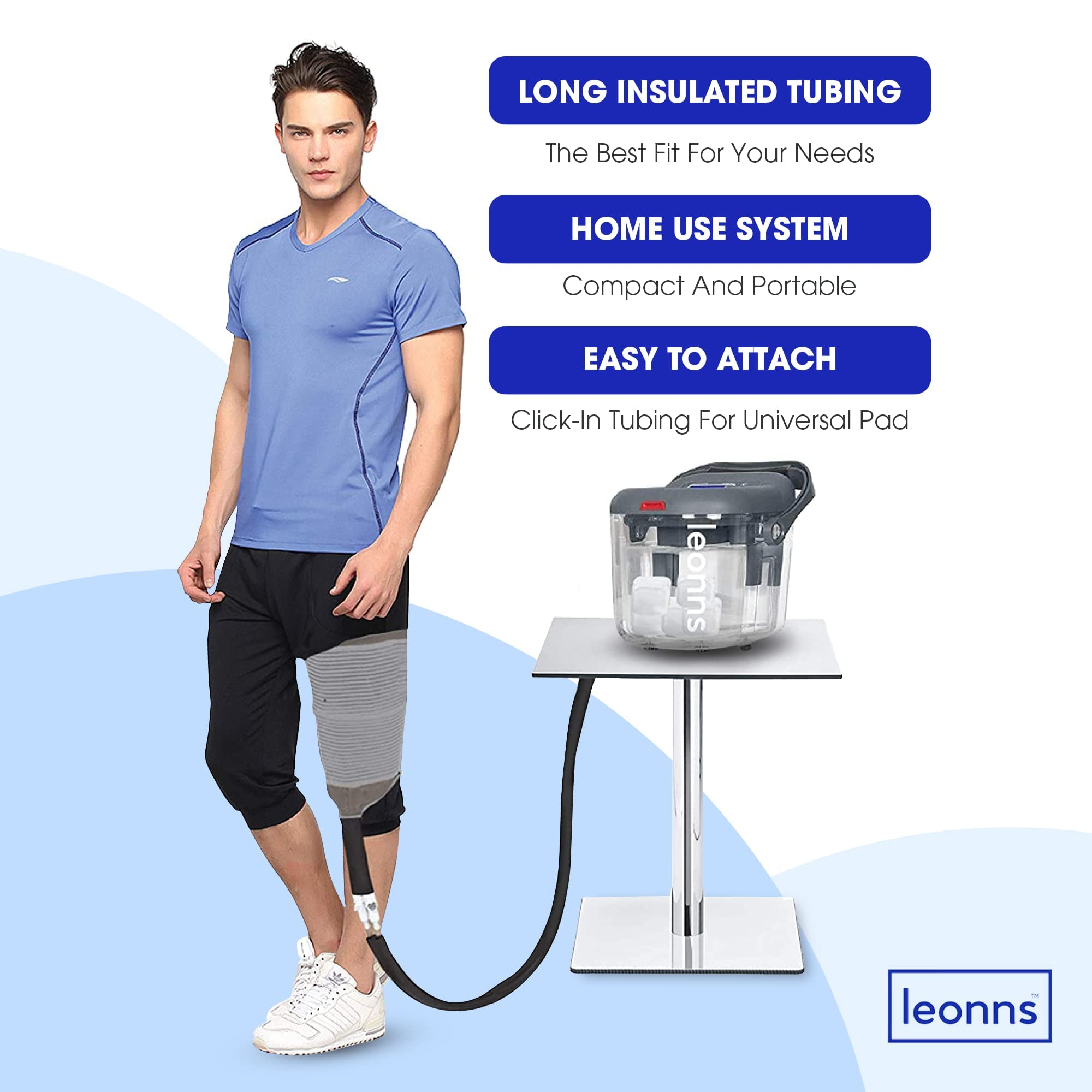 LEONNS adjustable pad straps secure the wrap for steady cold therapy